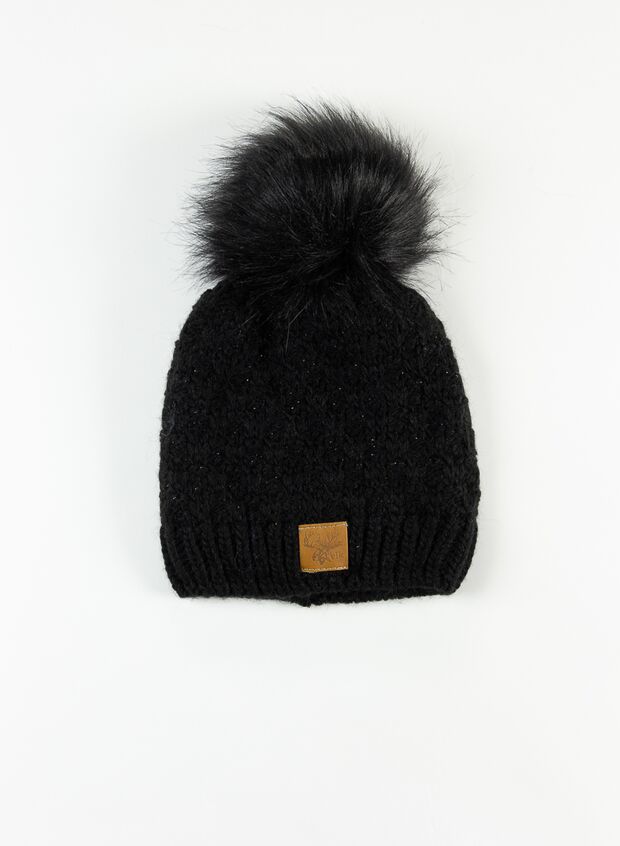 CAPPELLO MAGLIA LUREX PON PON, BLACK, large