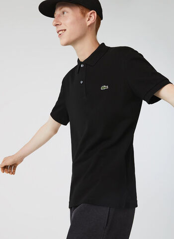 POLO TAGLIO SLIM IN PETIT PIQUE, 031 BLK, small