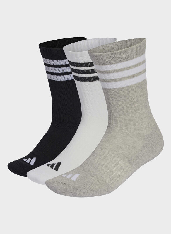 CALZA CUSHIONED SPORTSWEAR 3-STRIPES 3 PAIA, - GREYWHTBLK, medium