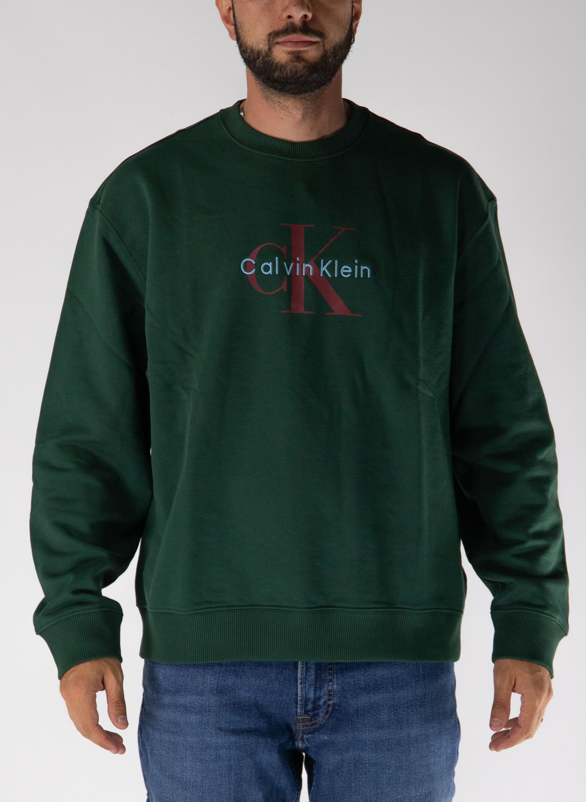 FELPA GIROCOLLO CON MONOGRAMMA OVERSIZE