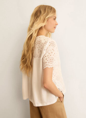 MAGLIA VELETTA INSERTO PIZZO SAN GALLO, 001 WHT, small