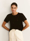 MAGLIA VELETTA INSERTO PIZZO SAN GALLO, 007 BLK, thumb