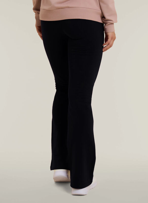 LEGGINGS FLARE IN FELPA ELASTICIZZATA, N BLK, medium