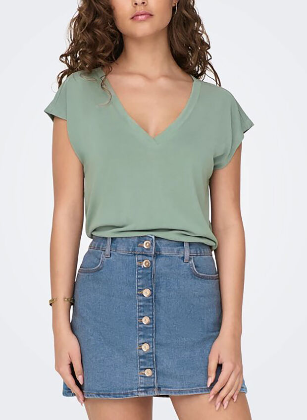 T-SHIRT SCOLLO A V FREE MODAL, , large