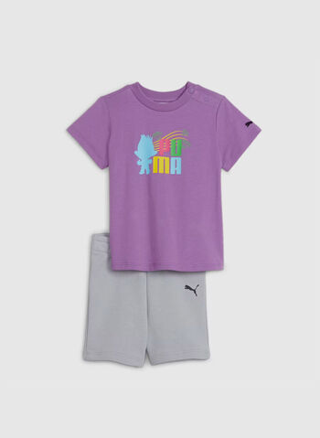 COMPLETINO T-SHIRT + SHORT PUMA x TROLLS BAMBINO, 63 GREYFOG, small