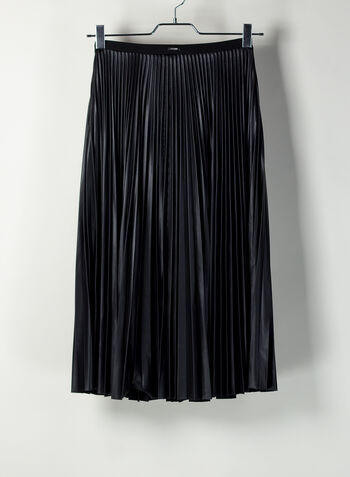 GONNA PLISSETTATA IN ECOPELLE, JBLK BLK, small