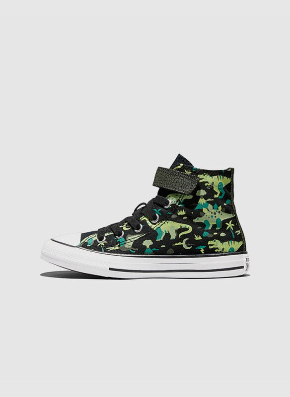 SCARPA CHUCK TAYLOR ALL STAR EASY-ON DINOS BAMBINA, 001 BLKGREEN, medium