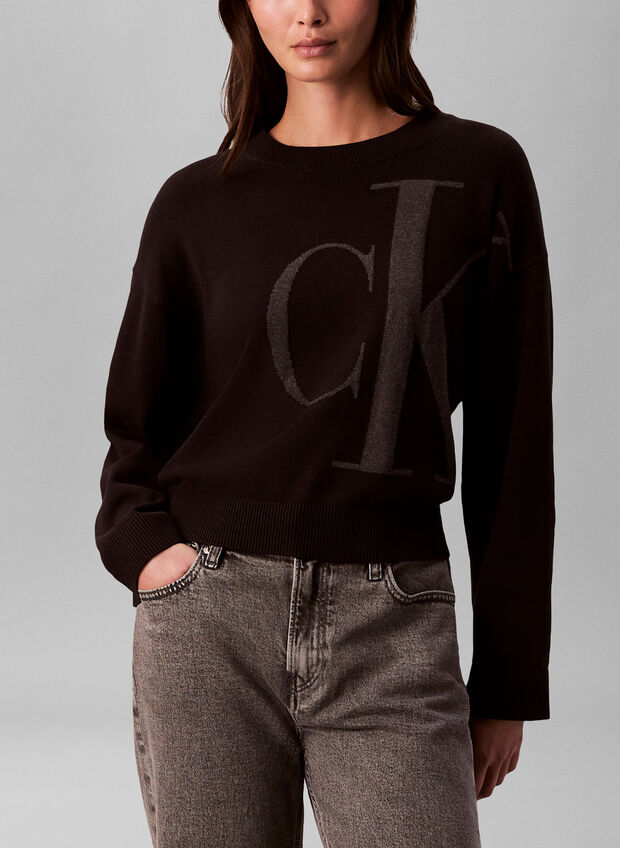 MALGIONE CON MONOGRAMMA JACQUARD, UB1 BLK, large