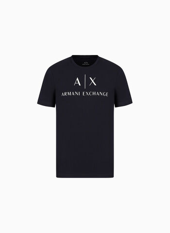T-SHIRT GIROCOLLO LOGO AX, 1510 NVY, small