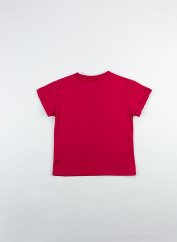 T-SHIRT LOGO GLITTER BAMBINA, 044FUXIA, small