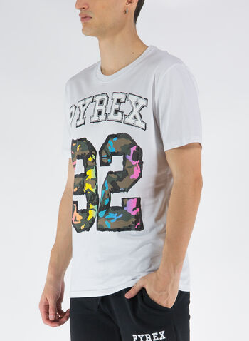 T-SHIRT STAMPA NUMBER, BIANCO, small