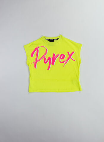 T-SHIRT LOGO FLUO RAGAZZA, 023LIME, small