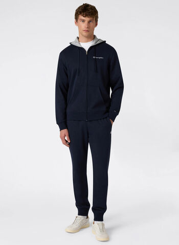 TUTA LEGGERA CON CAPPUCCIO E FULL ZIP, BS501 NVY, small