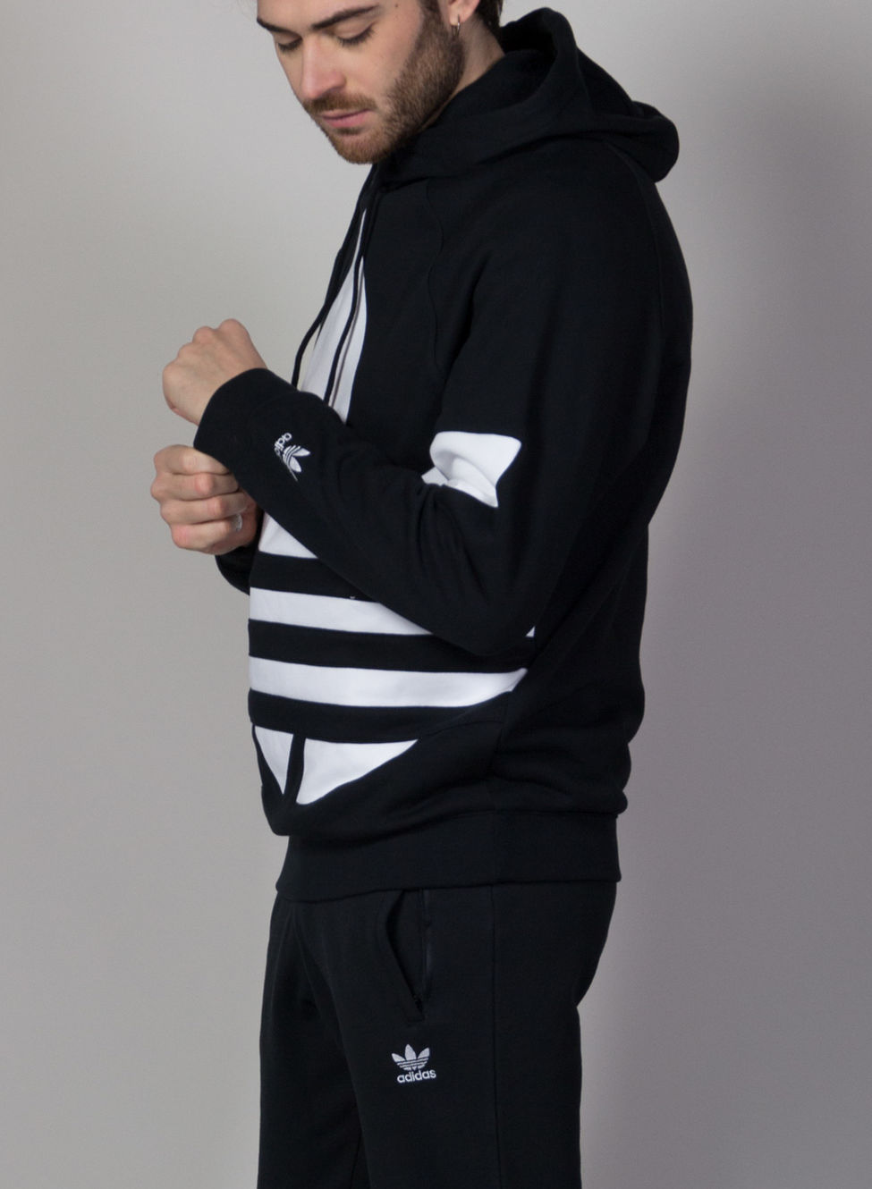 ADIDAS FELPA BIG TREFOIL Nero Uomo | Sport85