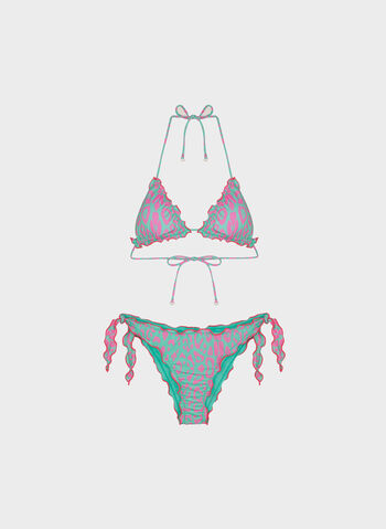 COSTUME BIKINI TRIANGOLO E SLIP FROU FROU SPOTTED, TURCHESEFUXIA, small