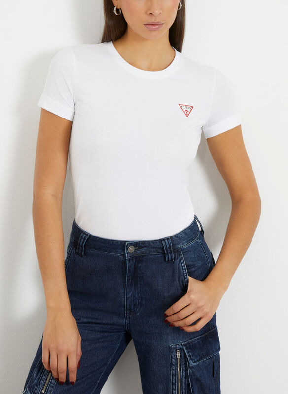 T-SHIRT MICRO LOGO LATO CUORE, G011 WHT, medium