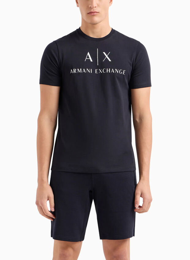 T-SHIRT GIROCOLLO LOGO AX, 1510 NVY, large