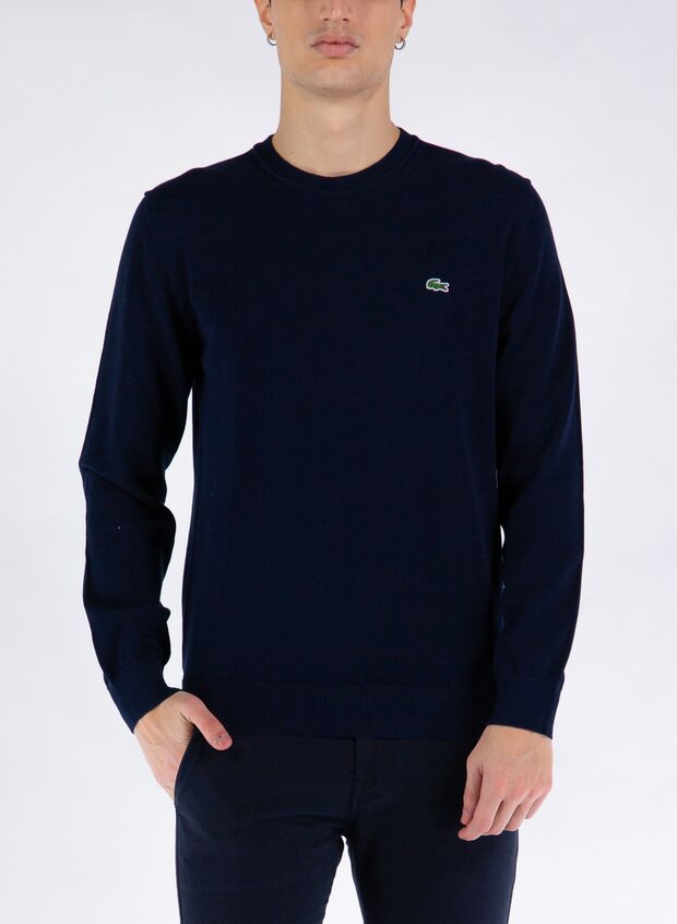 LACOSTE MAGLIONE COTONE GIROCOLLO Blu Uomo | Sport85