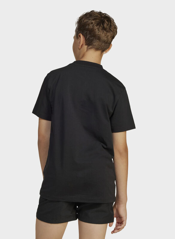 T-SHIRT MICRO LOGO RAGAZZO, - BLK, medium