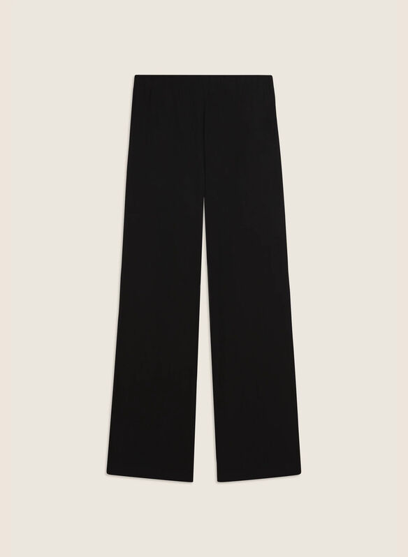 PANTALONE WIDE LEG IN TESSUTO CRINKLE FLUIDO, N BLK, medium