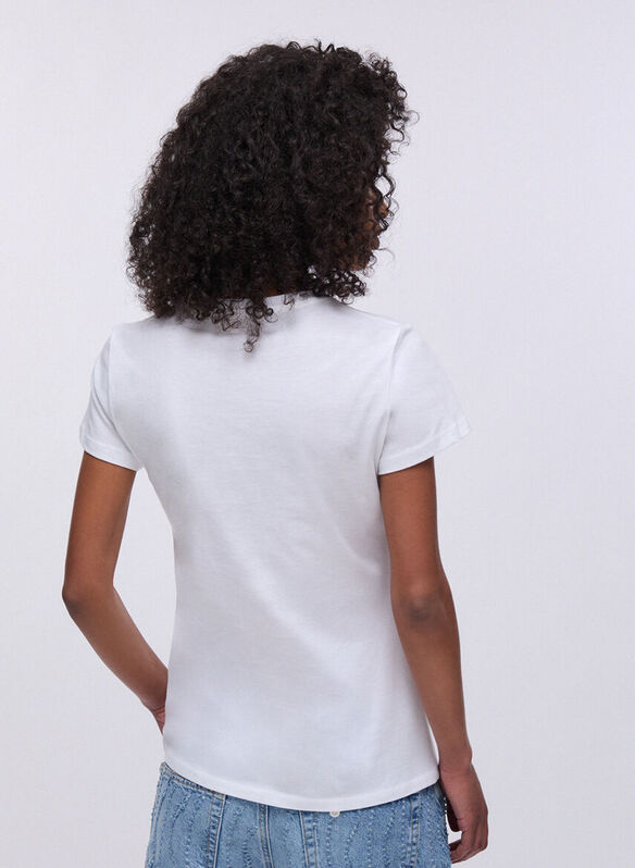 T-SHIRT CON STAMPA E STRASS, P9604 WHTBEI, medium