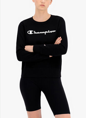 FELPA CON LOGO ESTESO STAMPATO, KK001BLK, small