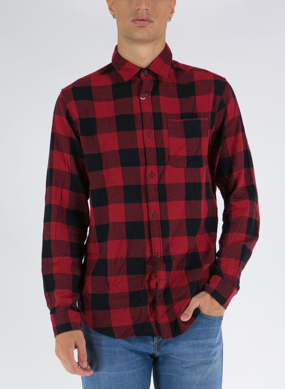 CAMICIA CHECK, BRICK RED BLKRED, medium