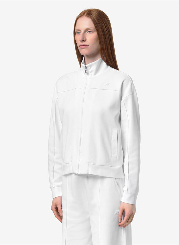 FELPA ARVINNE FULL ZIP INTERLOCK, 001 WHT, medium