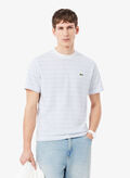 T-SHIRT IN COTONE PESANTE A RIGHE, WB5 WHTCELESTE, thumb