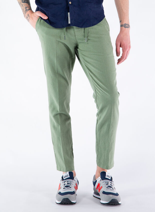 YES ZEE PANTALONE MISTO LINO Verde Uomo | Sport85