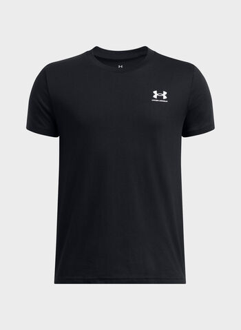MAGLIA A MANICHE CORTE LEFT CHEST LOGO RAGAZZO, 0001 BLK, small