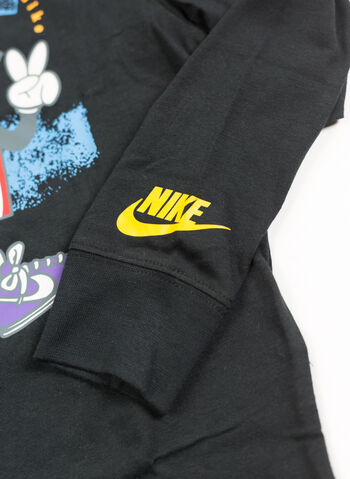 T-SHIRT BOXY PEACE BAMBINO, 023 BLK, small