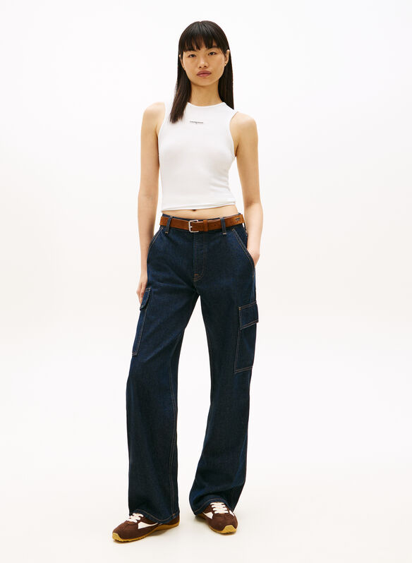 CANOTTA LYCRA LABEL, YBL WHT, medium