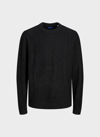 MAGLIONE GIRO VILLERAY TRECCE, BLACK, small