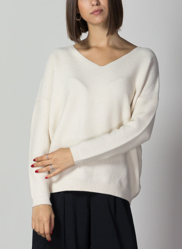 MAGLIONE MAGIUB, LATTE, large