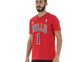 T-SHIRT GAMETIME CHICAGO BULLS D. ROSE UOMO, RED, small