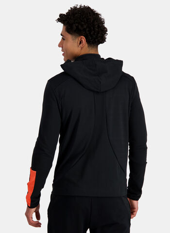 FELPA FULL ZIP CON CAPPUCCIO, BLKORANGE, small