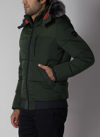 GIACCA IMBOTTITA INSERTO PELLICCIA SINTETICA, G8G9 BOSCO, small