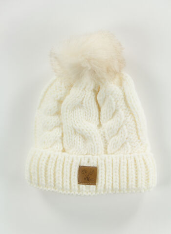 CAPPELLO TRECCIA PON PON RAGAZZA, ECRU, small