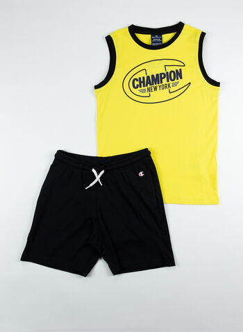COMPLETO CANOTTA E SHORTS RAGAZZO, YS080YELLBLK, small