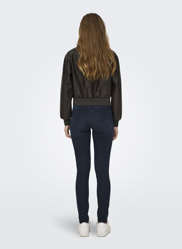GIUBBOTTO ONLJANE BOMBER ECOPELLE, CHOCOLATE BROWN, medium