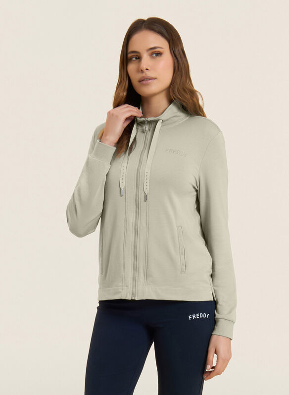 FELPA LOGO FREDDY IN STRASS, W72 PANNA, medium