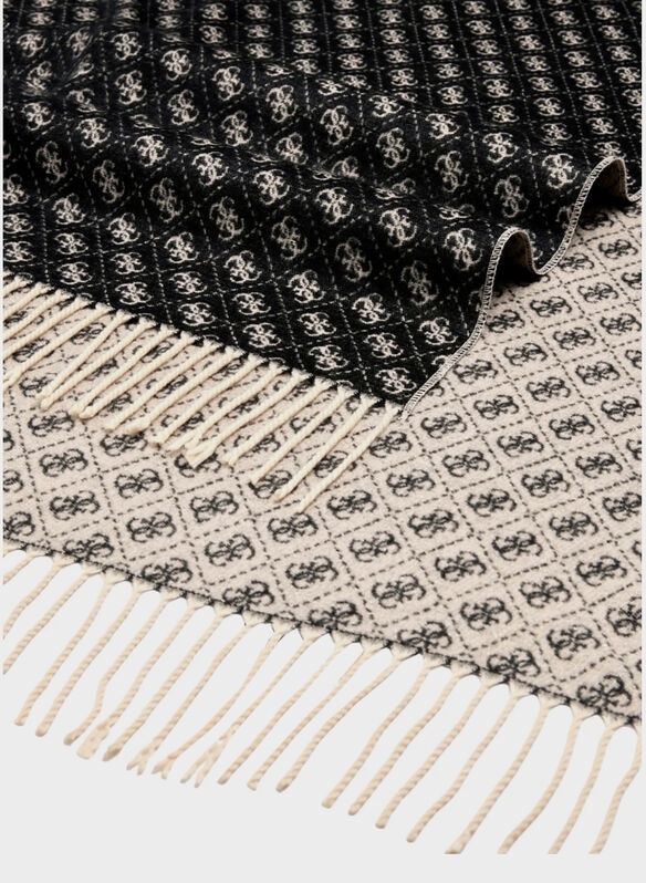 SCIARPA MAXI SIGLATA, BLA BLK, medium