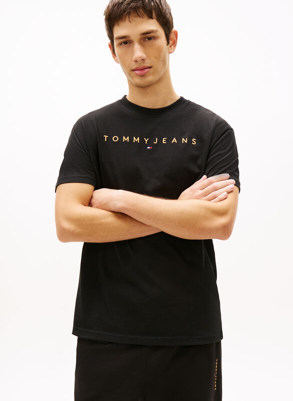 T-SHIRT IN JERSEY CON LOGO RICAMATO, SEV BLK, medium