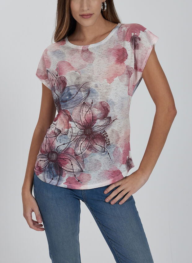 T-SHIRT SUBLIMATICA STAMPA FLOREALE, 2425 PINK, large
