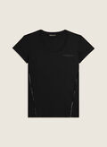 T-SHIRT MANICA CORTA CON LOGO, N BLK, thumb