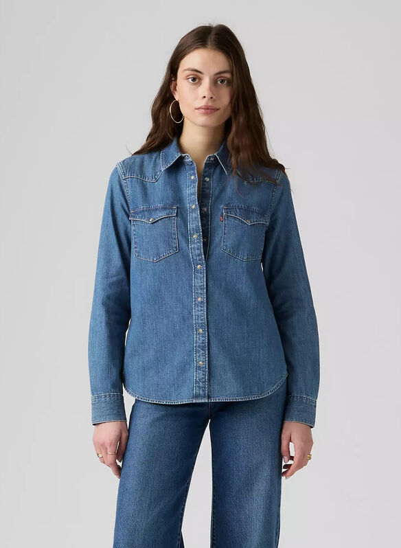 CAMICIA WESTERN JEANS, 0000 STONE, medium