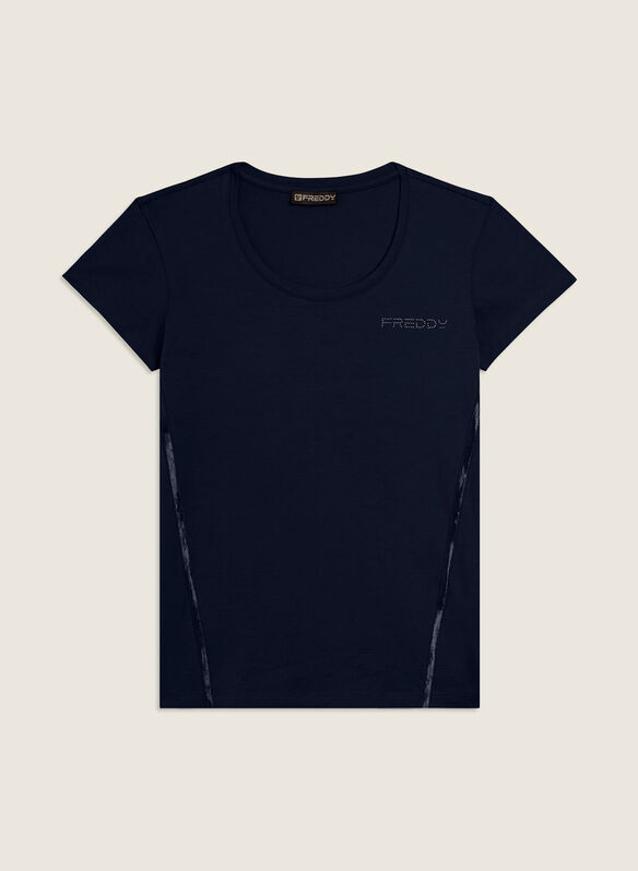 T-SHIRT MANICA CORTA CON LOGO, B109 NVY, medium