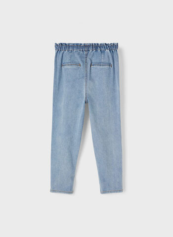 JEANS VITA ALTA BAGGY BAMBINA, LIGHT BLUE, small