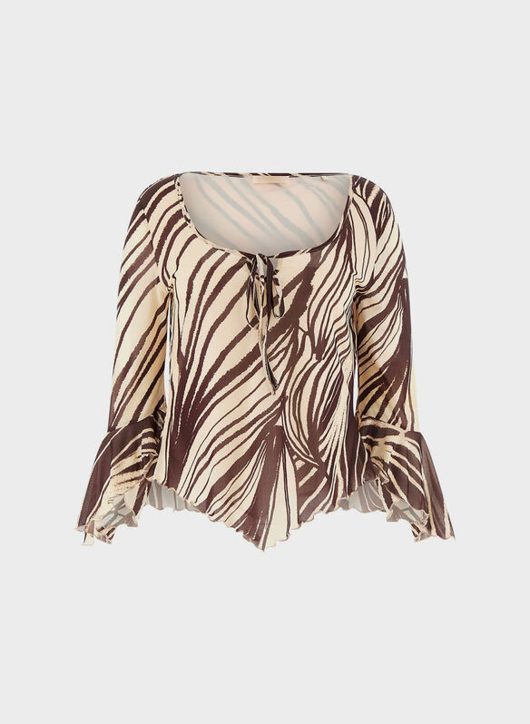 BLUSA STAMPATO ZEBRA, PMIC COFFECREAM, medium